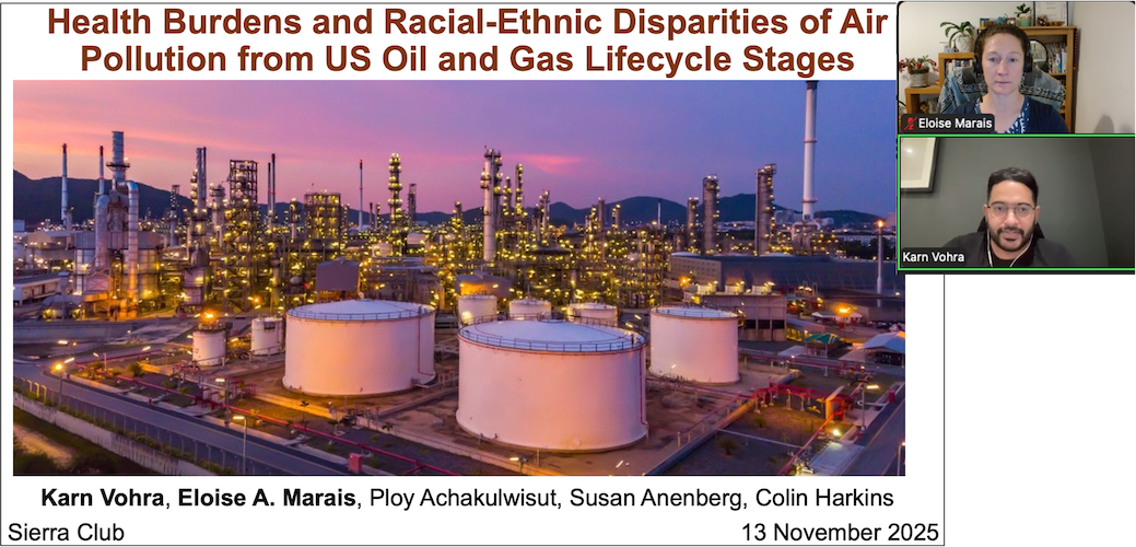 Sierra Club talk on disproportionate exposure and health outcomes for communities of color in the US