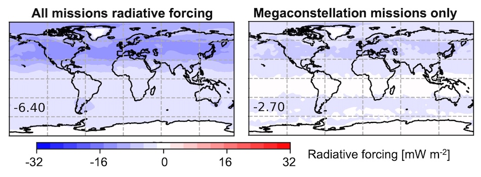 climate impact of megaconstellation pollution